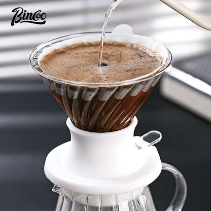 BINCOO Smart Dripper Pour‑Over Coffee Set with Manual Coffee Grinder Drip Coffee Brewing Kit Home Coffee Filter Tools