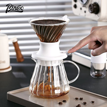 BINCOO Smart Dripper Pour‑Over Coffee Set with Manual Coffee Grinder Drip Coffee Brewing Kit Home Coffee Filter Tools