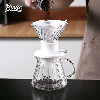 BINCOO Smart Dripper Pour‑Over Coffee Set with Manual Coffee Grinder Drip Coffee Brewing Kit Home Coffee Filter Tools