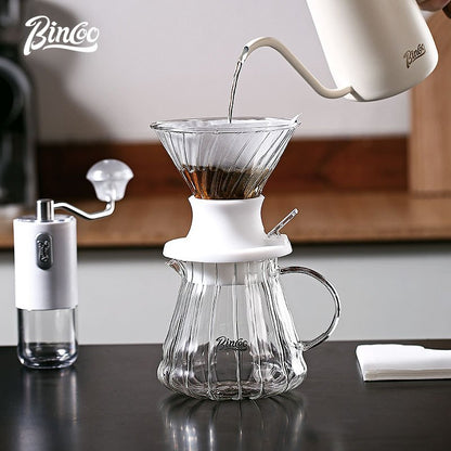 BINCOO Smart Dripper Pour‑Over Coffee Set with Manual Coffee Grinder Drip Coffee Brewing Kit Home Coffee Filter Tools