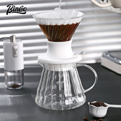 BINCOO Smart Dripper Pour‑Over Coffee Set with Manual Coffee Grinder Drip Coffee Brewing Kit Home Coffee Filter Tools