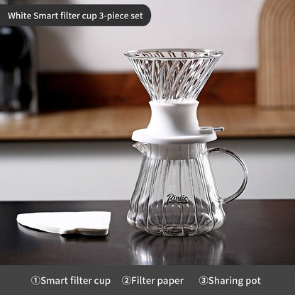 BINCOO Smart Dripper Pour‑Over Coffee Set with Manual Coffee Grinder Drip Coffee Brewing Kit Home Coffee Filter Tools