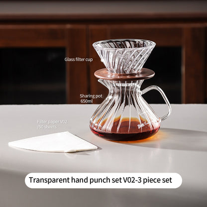 BINCOO Pour‑Over Coffee Set with Manual Coffee Grinder Home Drip Coffee Maker with Glass Dripper Hand‑Ground Coffee Brewing Kit