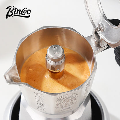 BINCOO Adjustable 316 Stainless Steel Pressure Boost Valve Accessory for Three‑Valve Moka Pot 2Cups