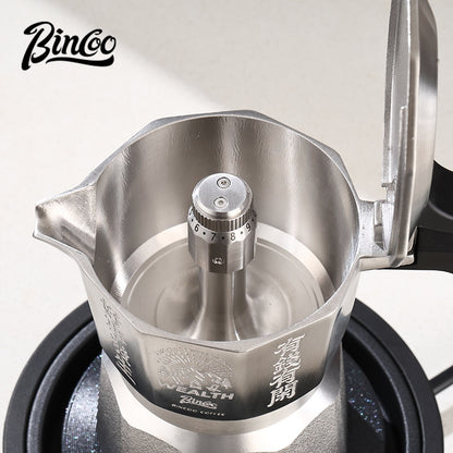 BINCOO Adjustable 316 Stainless Steel Pressure Boost Valve Accessory for Three‑Valve Moka Pot 2Cups