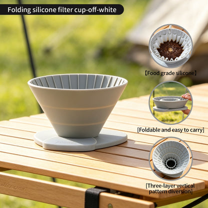 BINCOO Collapsible Silicone Dripper with Stainless Steel Gooseneck Kettle Set Pour‑Over Coffee Kit for Outdoor Camping Gear