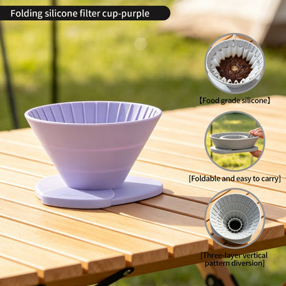 BINCOO Collapsible Silicone Dripper with Stainless Steel Gooseneck Kettle Set Pour‑Over Coffee Kit for Outdoor Camping Gear