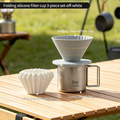 BINCOO Collapsible Silicone Dripper with Stainless Steel Gooseneck Kettle Set Pour‑Over Coffee Kit for Outdoor Camping Gear