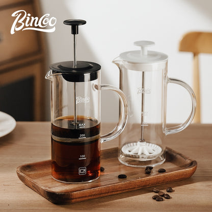 BINCOO French Press Coffee Maker Set Home Coffee Brewing & Filter with Milk Frother for Cold Brew Coffee 550ML