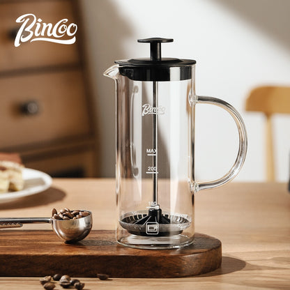 BINCOO French Press Coffee Maker Set Home Coffee Brewing & Filter with Milk Frother for Cold Brew Coffee 550ML