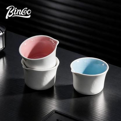 BINCOO Crackle Glaze Ceramic Espresso Cup Extraction Shot Glass Italian Ounce Measuring Cup Small Milk Jug 160ML