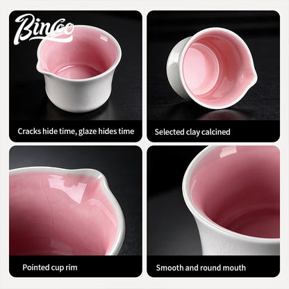 BINCOO Crackle Glaze Ceramic Espresso Cup Extraction Shot Glass Italian Ounce Measuring Cup Small Milk Jug 160ML