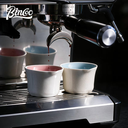 BINCOO Crackle Glaze Ceramic Espresso Cup Extraction Shot Glass Italian Ounce Measuring Cup Small Milk Jug 160ML