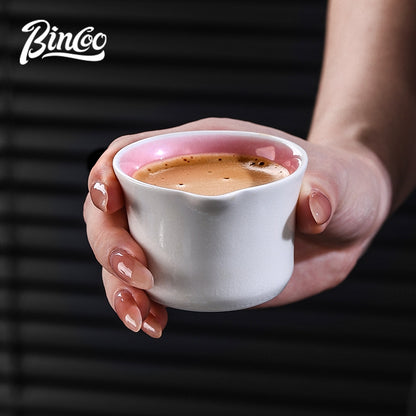 BINCOO Crackle Glaze Ceramic Espresso Cup Extraction Shot Glass Italian Ounce Measuring Cup Small Milk Jug 160ML