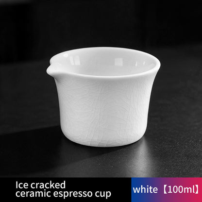 BINCOO Crackle Glaze Ceramic Espresso Cup Extraction Shot Glass Italian Ounce Measuring Cup Small Milk Jug 160ML