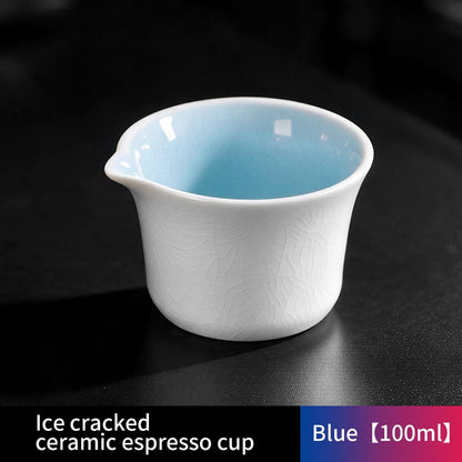 BINCOO Crackle Glaze Ceramic Espresso Cup Extraction Shot Glass Italian Ounce Measuring Cup Small Milk Jug 160ML