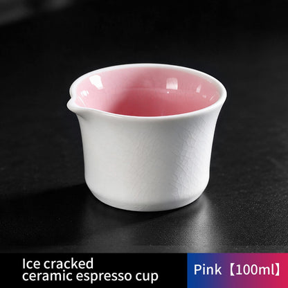 BINCOO Crackle Glaze Ceramic Espresso Cup Extraction Shot Glass Italian Ounce Measuring Cup Small Milk Jug 160ML