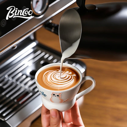 BINCOO Hand‑painted Mini Ceramic Coffee Cup Espresso Latte Art Cup Coffee Mug130ML/230ML