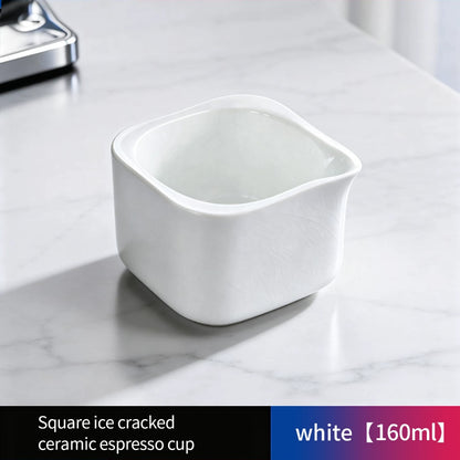 BINCOO Crackle Glaze Ceramic Espresso Cup Extraction Shot Glass Italian Ounce Measuring Cup Small Milk Jug 160ML
