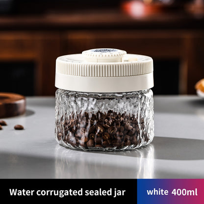 BINCOO Press‑to‑Vacuum Sealed Coffee Storage Jar Glass Airtight Container for Home Use Moisture‑proof with Date Tracker 400ML
