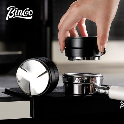 BINCOO 3‑Blade Distribution Tool, Spring‑Loaded Stainless Steel Tamper, Dosing Ring Set, Coffee Accessory Kit