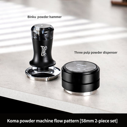 BINCOO 3‑Blade Distribution Tool, Spring‑Loaded Stainless Steel Tamper, Dosing Ring Set, Coffee Accessory Kit
