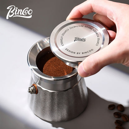 BINCOO Stainless Steel Distribution Tool for Moka Pot Coffee Powder Tamper, Moka Pot Accessories Compatible With Single & Double Valve 2Cups