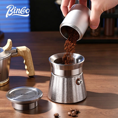 BINCOO Stainless Steel Distribution Tool for Moka Pot Coffee Powder Tamper, Moka Pot Accessories Compatible With Single & Double Valve 2Cups