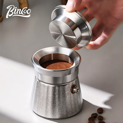 BINCOO Stainless Steel Distribution Tool for Moka Pot Coffee Powder Tamper, Moka Pot Accessories Compatible With Single & Double Valve 2Cups