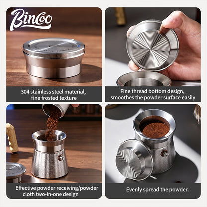 BINCOO Stainless Steel Distribution Tool for Moka Pot Coffee Powder Tamper, Moka Pot Accessories Compatible With Single & Double Valve 2Cups