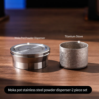 BINCOO Stainless Steel Distribution Tool for Moka Pot Coffee Powder Tamper, Moka Pot Accessories Compatible With Single & Double Valve 2Cups