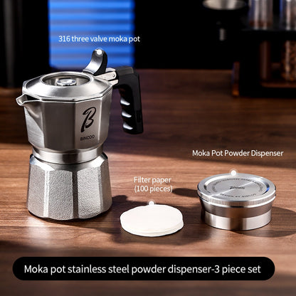 BINCOO Stainless Steel Distribution Tool for Moka Pot Coffee Powder Tamper, Moka Pot Accessories Compatible With Single & Double Valve 2Cups