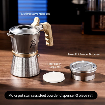 BINCOO Stainless Steel Distribution Tool for Moka Pot Coffee Powder Tamper, Moka Pot Accessories Compatible With Single & Double Valve 2Cups