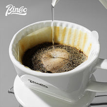 BINCOO Fan‑Shaped Ceramic Coffee Dripper 3‑Hole Drip Filter Pour‑Over Coffee Set
