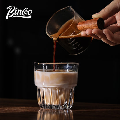 BINCOO High‑borosilicate Glass Coffee Cup for Iced Americano & Latte Afternoon Tea Mug Ideal for Home & Office Use 180ML/270ML/340ML