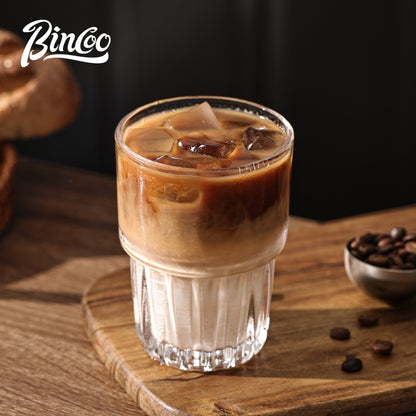 BINCOO High‑borosilicate Glass Coffee Cup for Iced Americano & Latte Afternoon Tea Mug Ideal for Home & Office Use 180ML/270ML/340ML