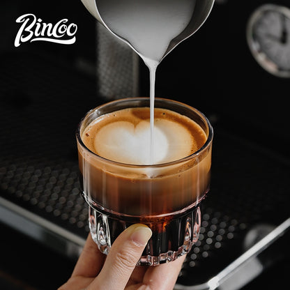 BINCOO High‑borosilicate Glass Coffee Cup for Iced Americano & Latte Afternoon Tea Mug Ideal for Home & Office Use 180ML/270ML/340ML