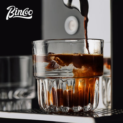 BINCOO High‑borosilicate Glass Coffee Cup for Iced Americano & Latte Afternoon Tea Mug Ideal for Home & Office Use 180ML/270ML/340ML