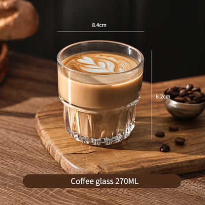 BINCOO High‑borosilicate Glass Coffee Cup for Iced Americano & Latte Afternoon Tea Mug Ideal for Home & Office Use 180ML/270ML/340ML