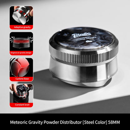 BINCOO Self‑Gravity Distributor Stainless‑Steel 3‑Blade Constant‑Force Coffee Distributor Espresso Coffee Accessory Set 58MM
