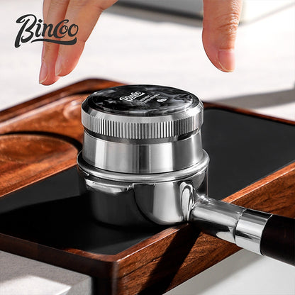 BINCOO Self‑Gravity Coffee Distributor Tamper & Dosing Ring Set Height‑Free‑Adjust Stainless Steel Espresso Distributor Kit 58MM