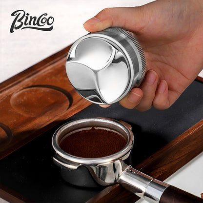 BINCOO Self‑Gravity Coffee Distributor Tamper & Dosing Ring Set Height‑Free‑Adjust Stainless Steel Espresso Distributor Kit 58MM