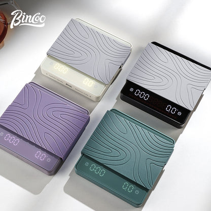 BINCOO Glass‑Panel Coffee Digital Scale Special for Espresso & Pour‑Over Coffee Coffee Bean Weighing Scale with Timer Function