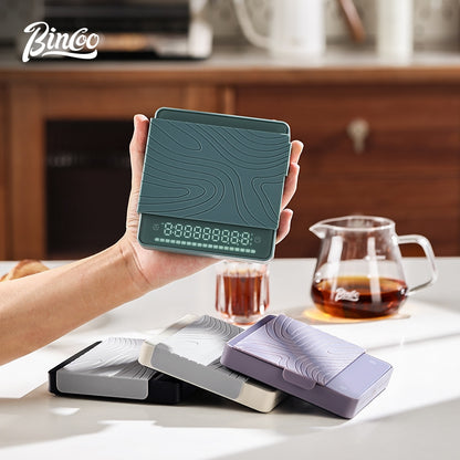 BINCOO Glass‑Panel Coffee Digital Scale Special for Espresso & Pour‑Over Coffee Coffee Bean Weighing Scale with Timer Function