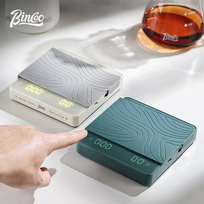 BINCOO Glass‑Panel Coffee Digital Scale Special for Espresso & Pour‑Over Coffee Coffee Bean Weighing Scale with Timer Function