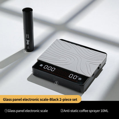 BINCOO Glass‑Panel Coffee Digital Scale Special for Espresso & Pour‑Over Coffee Coffee Bean Weighing Scale with Timer Function