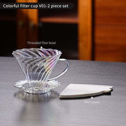 BINCOO V60 Hand Drip Coffee Dripper High‑Borosilicate Glass Server Coffee Brewing Tool Set 450ML/550ML