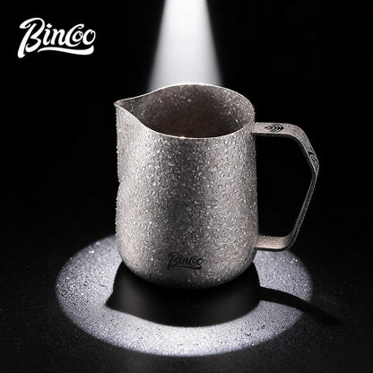BINCOO Pure Titanium Milk Pitcher Professional Espresso Coffee with Scale Milk Frothing Cup 400ML/600ML