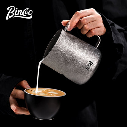 BINCOO Pure Titanium Milk Pitcher Professional Espresso Coffee with Scale Milk Frothing Cup 400ML/600ML