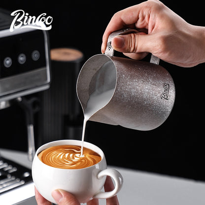 BINCOO Pure Titanium Milk Pitcher Professional Espresso Coffee with Scale Milk Frothing Cup 400ML/600ML